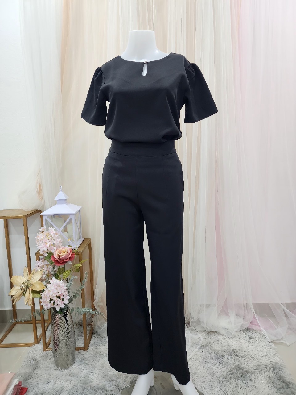 kudapy เซ็ทเสื้อแขนสั้น+กางเกง ผ้าสวยใส่ออกงาน ใส่ทำงานสวยดูดี