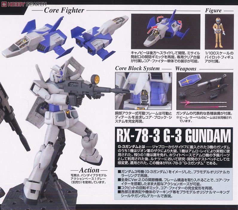 Bandai 4573102635259 MG1/100 RX-78-3 G-3 Gundam Ver.2.0 4200yen