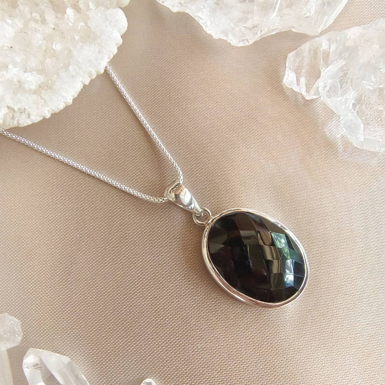 สร้อยคอเงินจี้หินออนิค Onyx