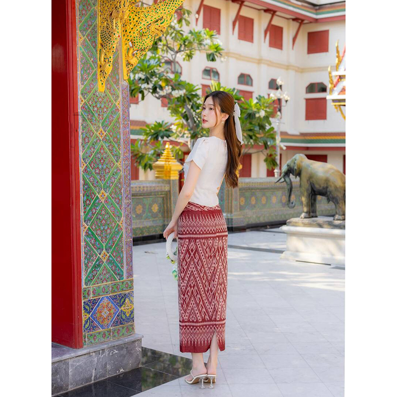 kudapy ชุดเซ็ทเสื้อ+กระโปรงลายไทยลิซ่า ใส่สบายสวยดูดี