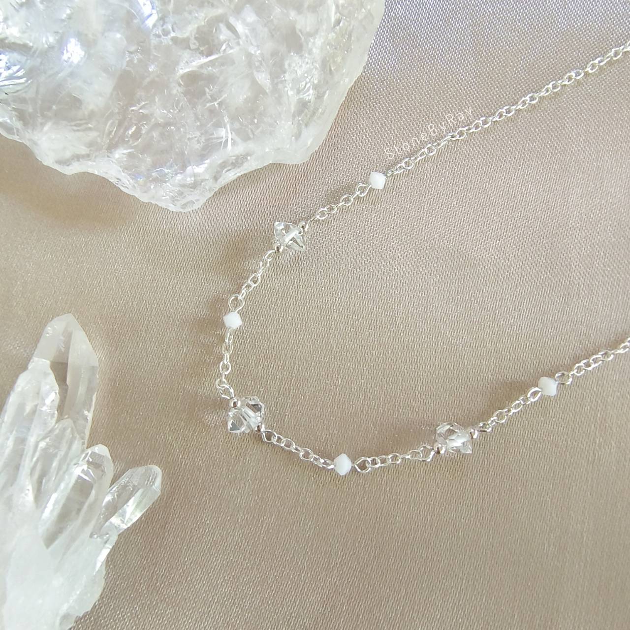 สร้อยคอเงินหินเฮอร์คิเมอร์ไดม่อน Herkimer Diamond