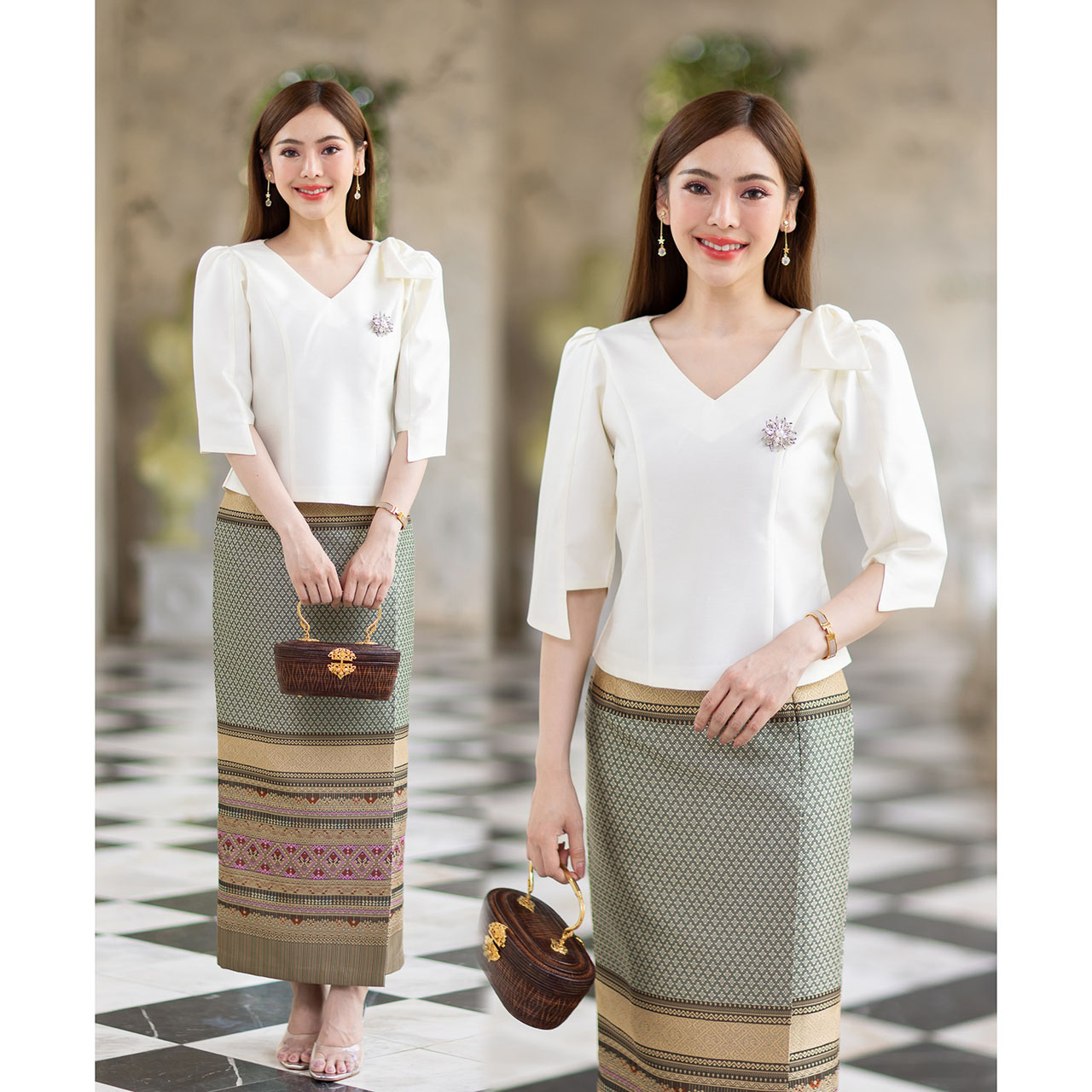 kudapy เสื้อผ้าไหม4เส้นสีขาว/สีม่วงอ่อน/สีชมพู ทุกสีใส่แล้วขับผิว ดูดีมีออร่า เนื้อผ้าทอ เนื้อเบาสบาย ใส่สบายผิว อัดกาว อยู่ทรง ใส่สวยตามแบบ (เฉพาะเสื้อ)