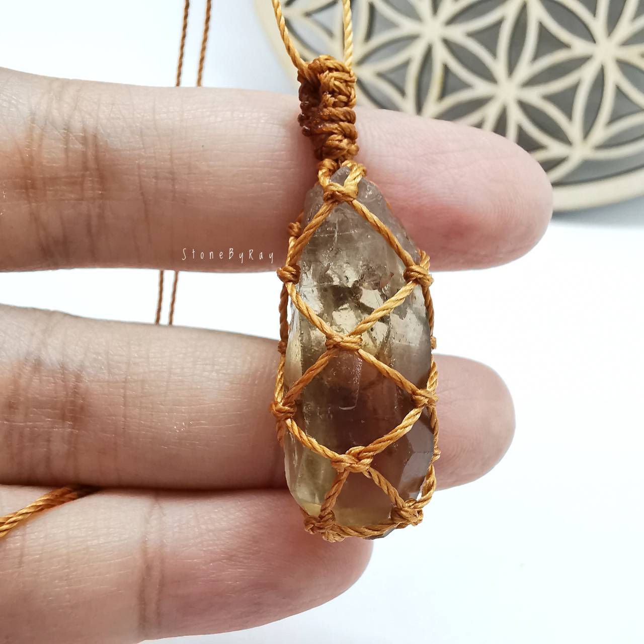 สร้อยคอเชือกจี้หินสโมกกี้ควอตซ์ Smoky Quartz