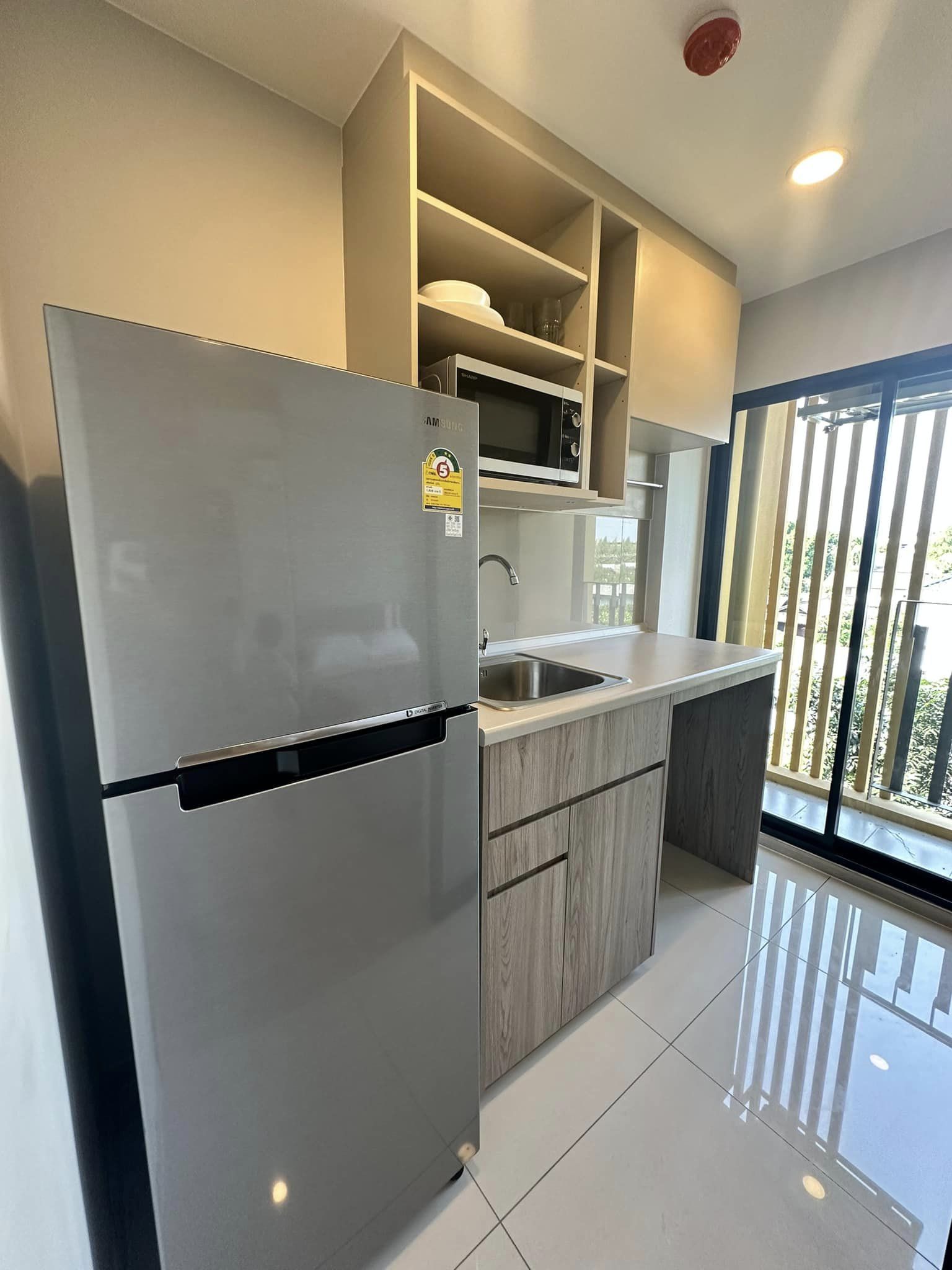 ให้เช่าคอนโด Plum Condo Sukhumvit 97.1 (พลัม คอนโด สุขุมวิท 97.1) - ตกแต่งเฟอร์ครบ - การเดินทาง: เพียง 550 เมตร ถึง BTS บางจาก