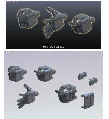 Bandai 4573102628640 BUILDERS PARTS HD 1/144 MS HAND 01 (E.F.S.F.) DARK GRAY