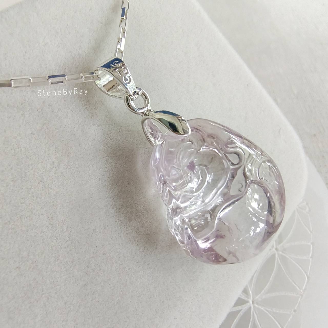 สร้อยคอเงินจี้พระสังกัจจายน์หินอเมทิสต์ Amethyst