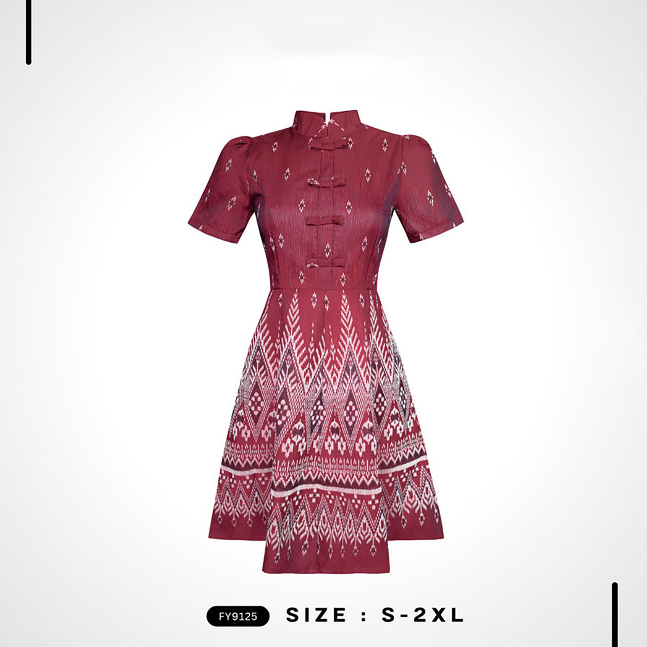 kudapy เดรสสั้น ผ้าทอลายงานปกสูทแต่งกั๊ก ใส่ออกงานสวยดูดี