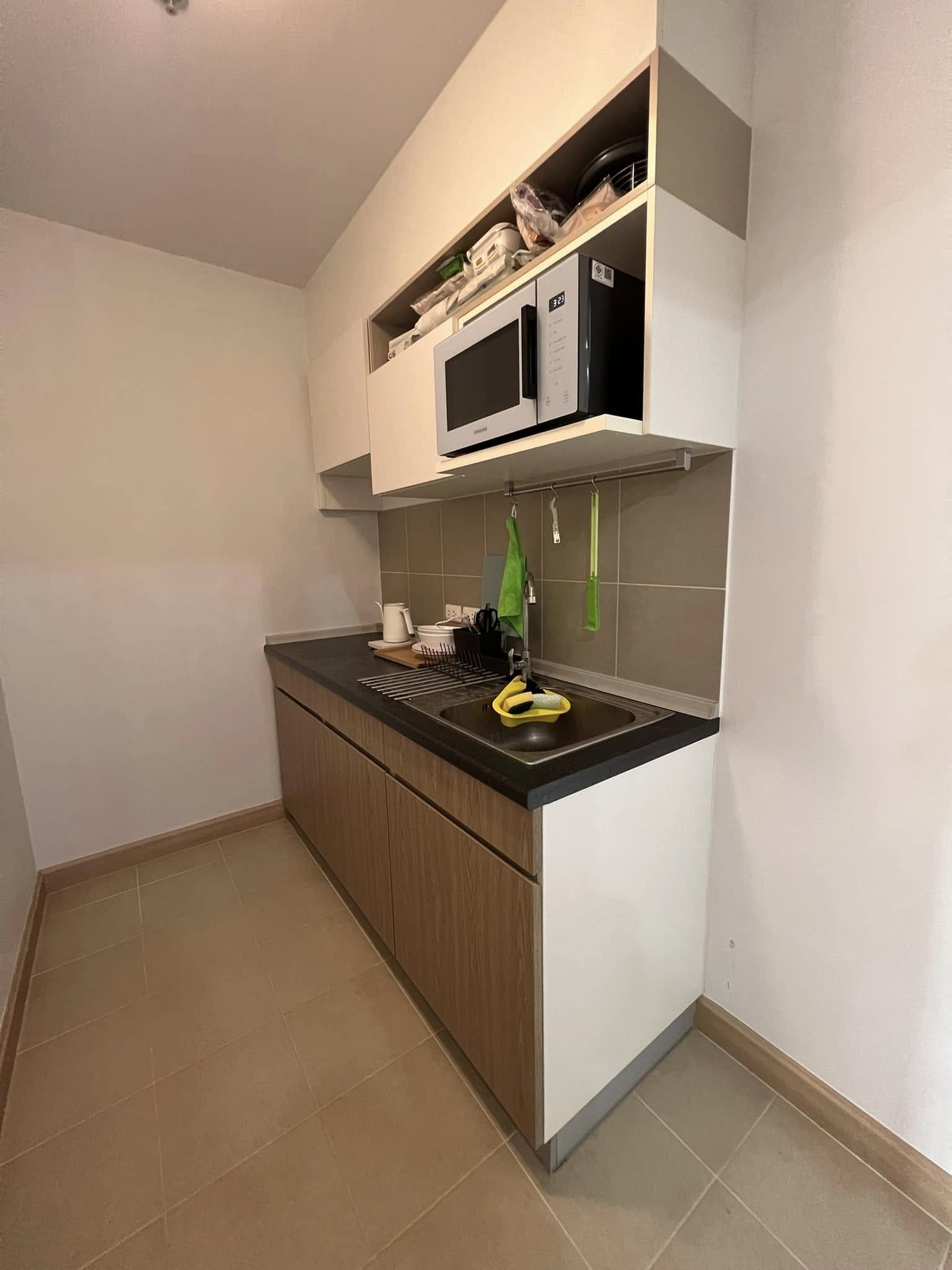 ให้เช่าห้องแบบ 1ห้องนอน 1ห้องน้ำ 1ครัวแยก โซนพื้นที่ MRT พระราม 9 คอนโด Supalai Veranda Rama 9 (ศุภาลัย เวอเรนด้า พระราม 9) ขนาดห้อง 37 ตรม. ชั้น 21 ตึก B