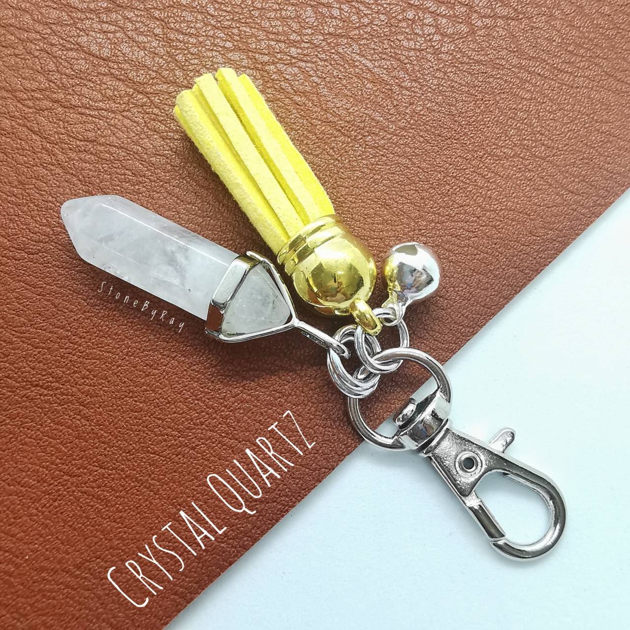 พวงกุญแจหินคริสตัลควอตซ์ Crystal Quartz