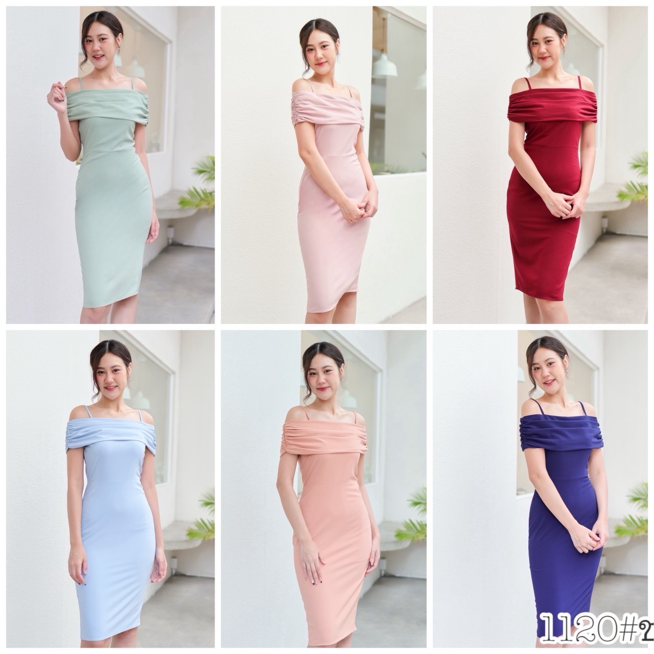 kudapy เดรสออกงานเปิดบ่า จับเดรปย่น บ่าหลัง สวยเก๋ มีสายเดี่ยวให้ไม่ต้องกลัวหลุด ซิปหลังยาว กระโปรงสอบผ่าหลังใส่ง่าย