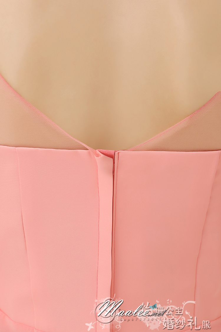 kudapy เดรสราตรียาวสีโอรส แบบแขนกุด แต่งเพชรหรู จับจีบช่วงอก สวยหวาน