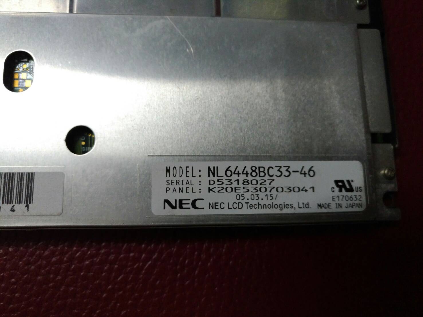 NEC NL6448BC33-46 MITSUBISHI CNC LCD MONITOR