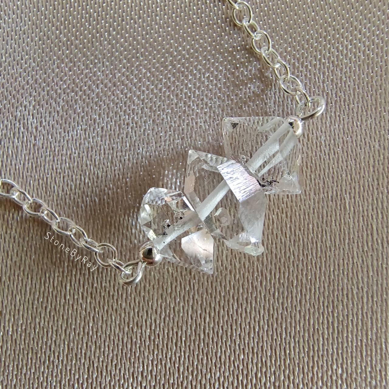 สร้อยคอเงินหินเฮอร์คิเมอร์ไดม่อน Herkimer Diamond