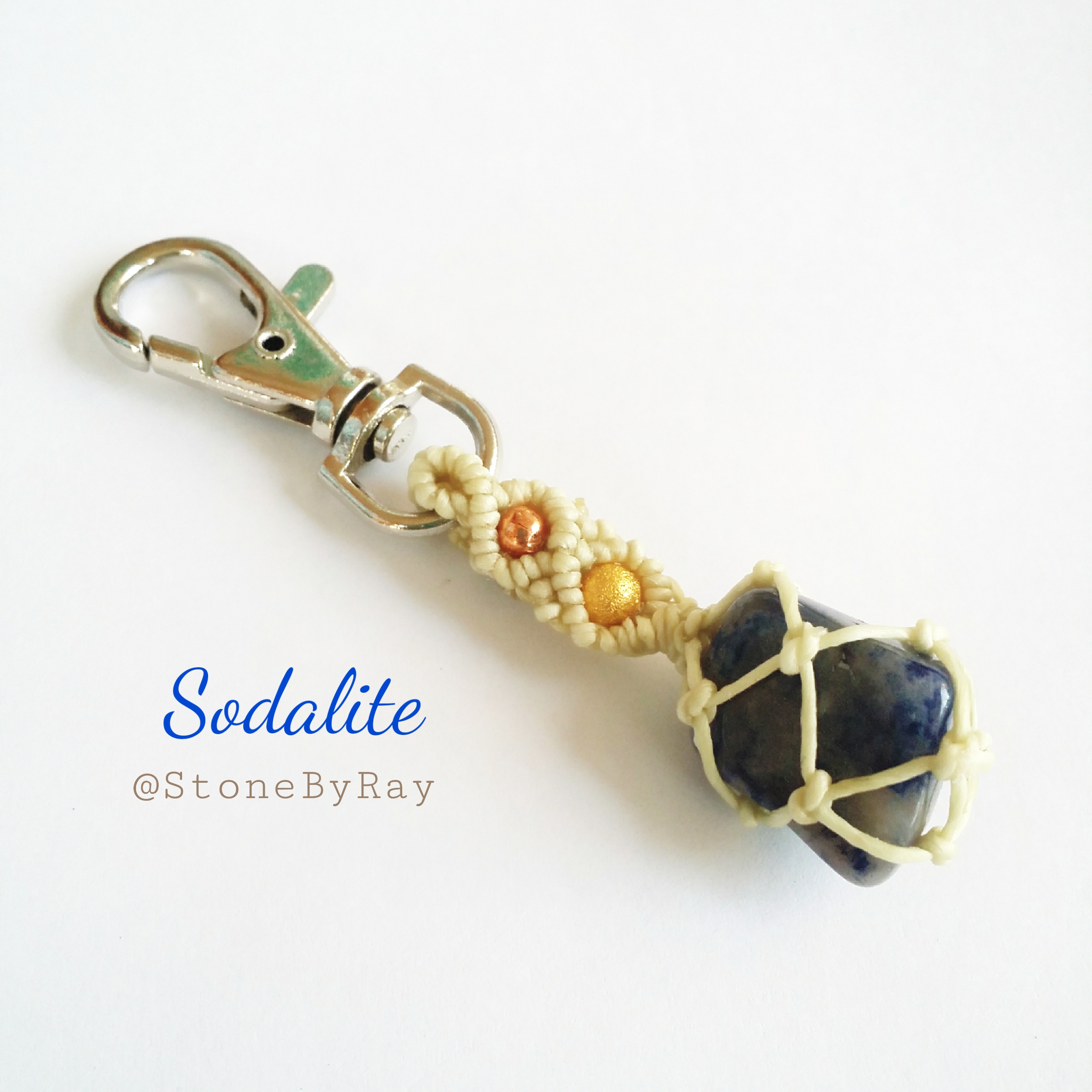 พวงกุญแจหินโซดาไลท์ Sodalite