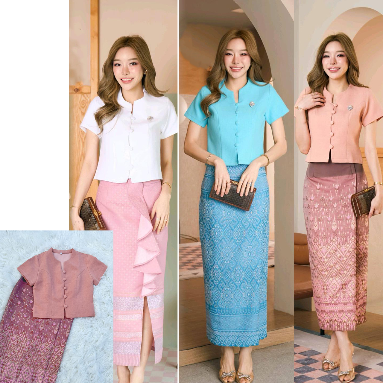 kudapy เสื้อผ้าฝ้ายชินมัยอัดกาวพรีเมี่ยม (เฉพาะเสื้อ)