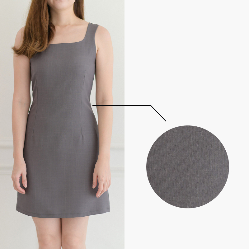 kudapy เดรสสั้นสีดำ/สีมัทฉะ/สีชมพู/สีเทาเข้ม แขนกุดคอเหลี่ยม ทรงเป๊ะ จับเกล็ดใส่สวยเข้ารูป เนื้อผ้าใส่สบาย งานมีซับใน