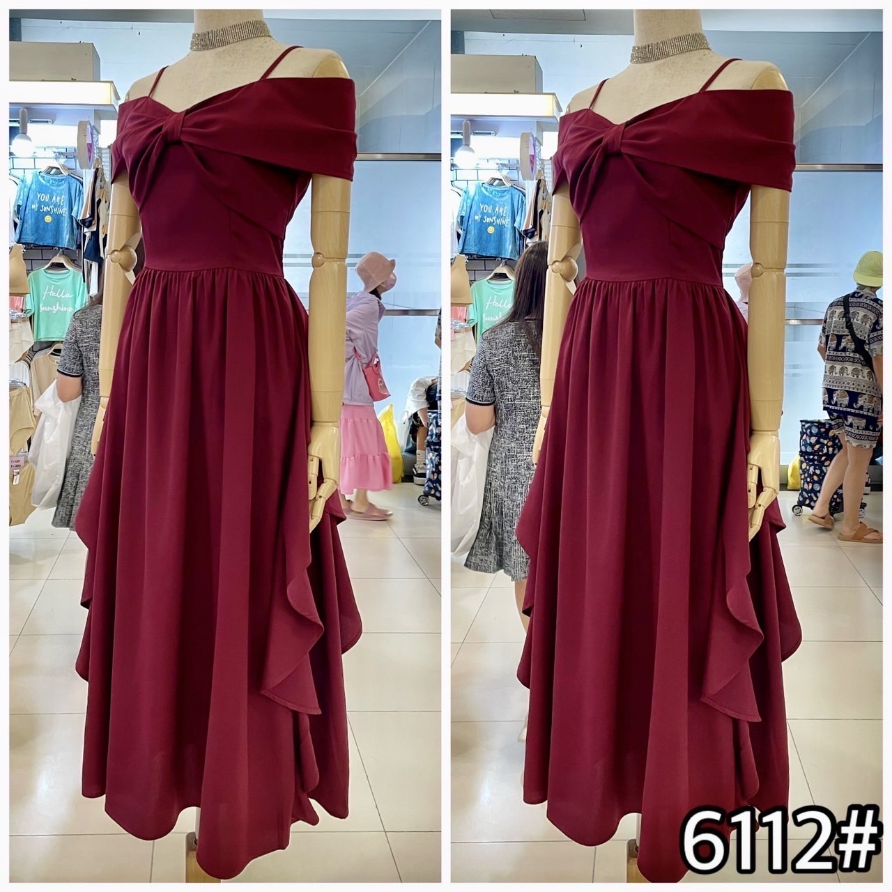 kudapy เดรสสั้น เดรสออกงานสุดพริ้ว เดรสเปิดบ่า ปิดแขน อกโบว์ กระโปรงบานพริ้ว แต่งริ้วด้านข้าง