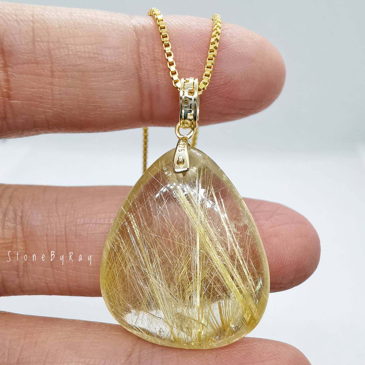จี้หินไหมทอง Rutilated Quartz