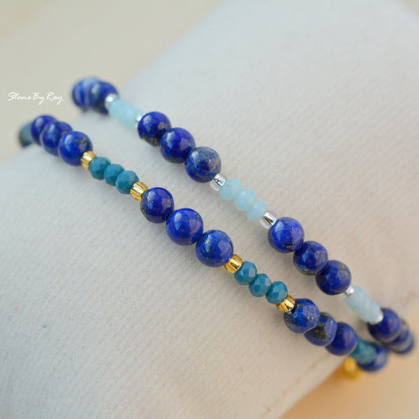 สร้อยข้อมือหินลาพิสลาซูลี (set 2 เส้น)