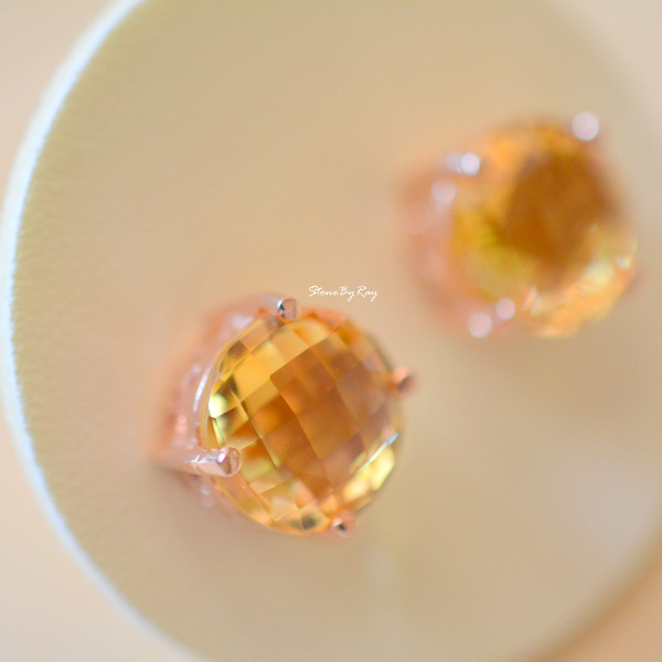 ต่างหูเงินพลอยซิทริน(Citrine)