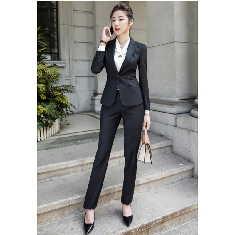 kudapy ชุดสูทผู้หญิงสีดำ ทรงมาตราฐานใส่ทำงานออกงานได้ มีให้เลือก ทั้งกางเกงและกระโปรง