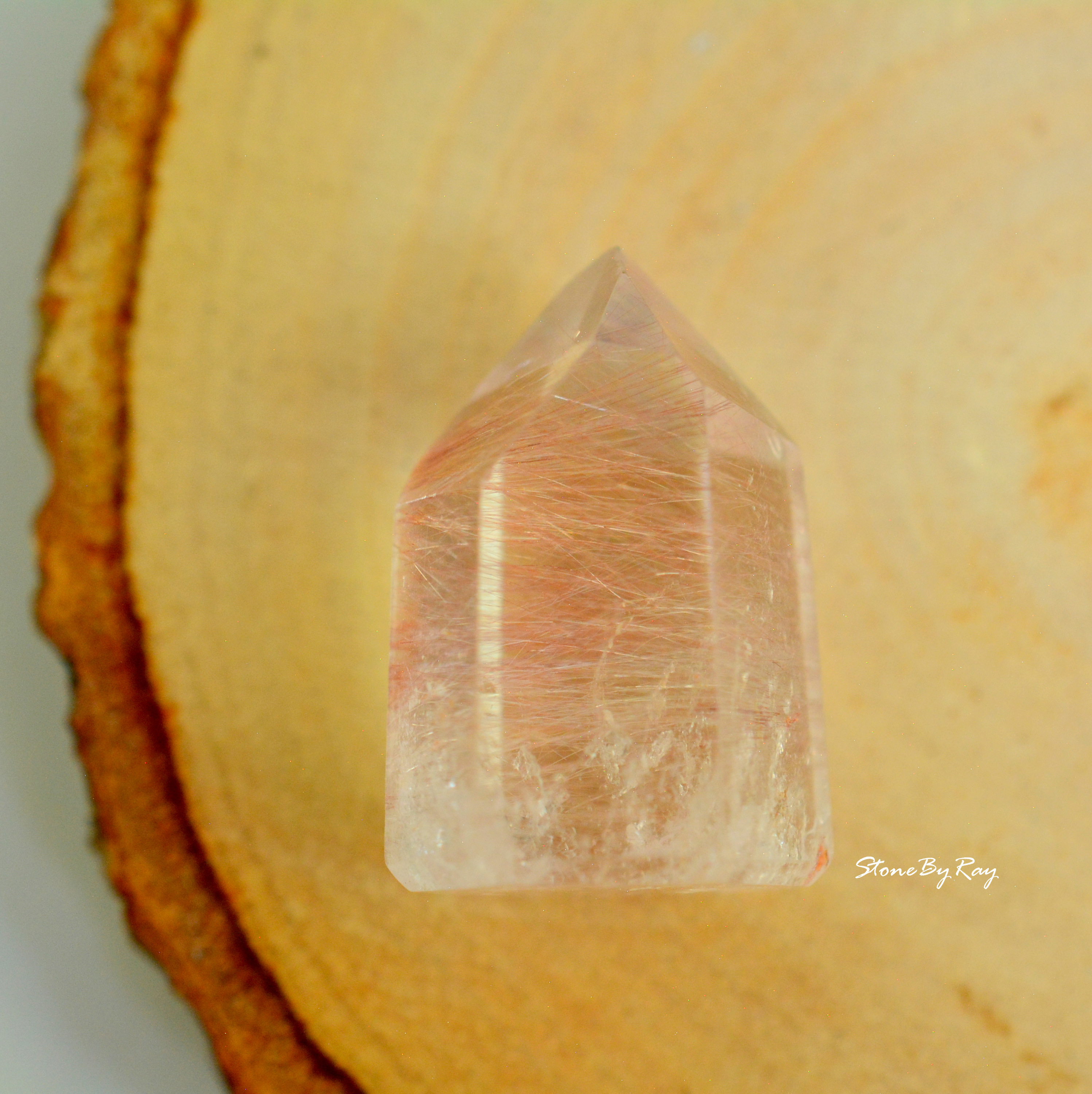 หินไหมนาคเจียรทรงผลึกแท่งคริสตัล