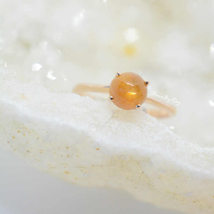 แหวนเงินพลอยซันสโตน(Sunstone)
