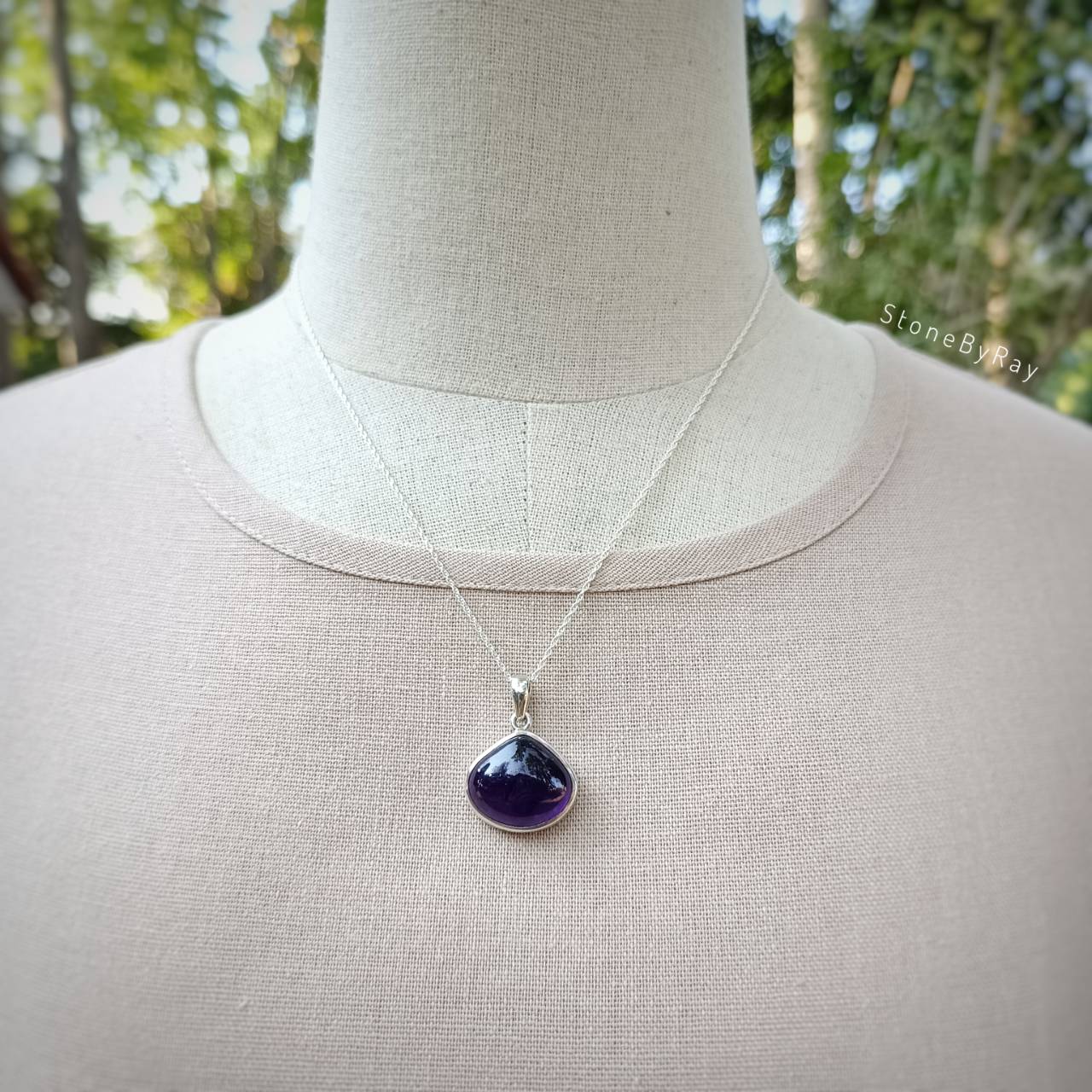สร้อยคอเงินจี้หินอเมทิสต์ Amethyst