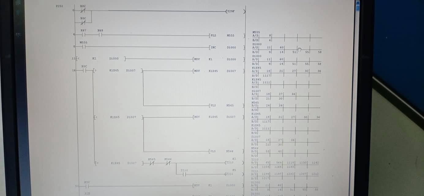 งานแก้ไข PLC LADDER MITSUBISHI CNC E68