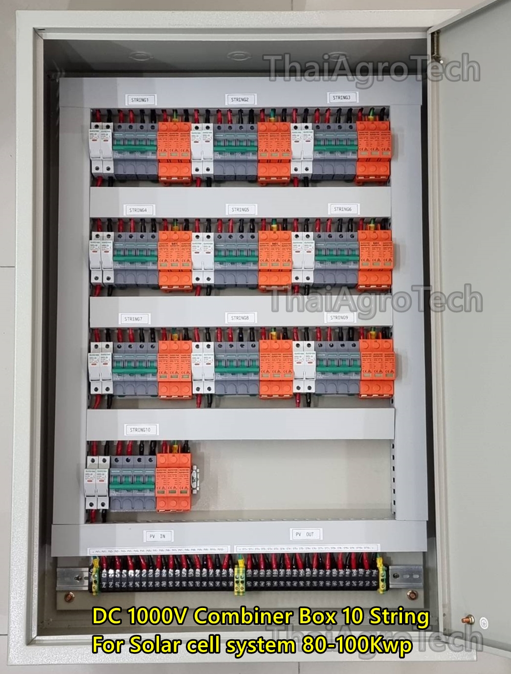 ตู้ดีซีคอมบายเนอร์ Suntree DC Combiner Box 1000V ใช้กับงานติดตั้งระบบโซล่าเซลล์ แบบ 10 สตริง 80-100 กิโลวัตต์, For Solar Cell System DC PV 10String 80-100kwp
