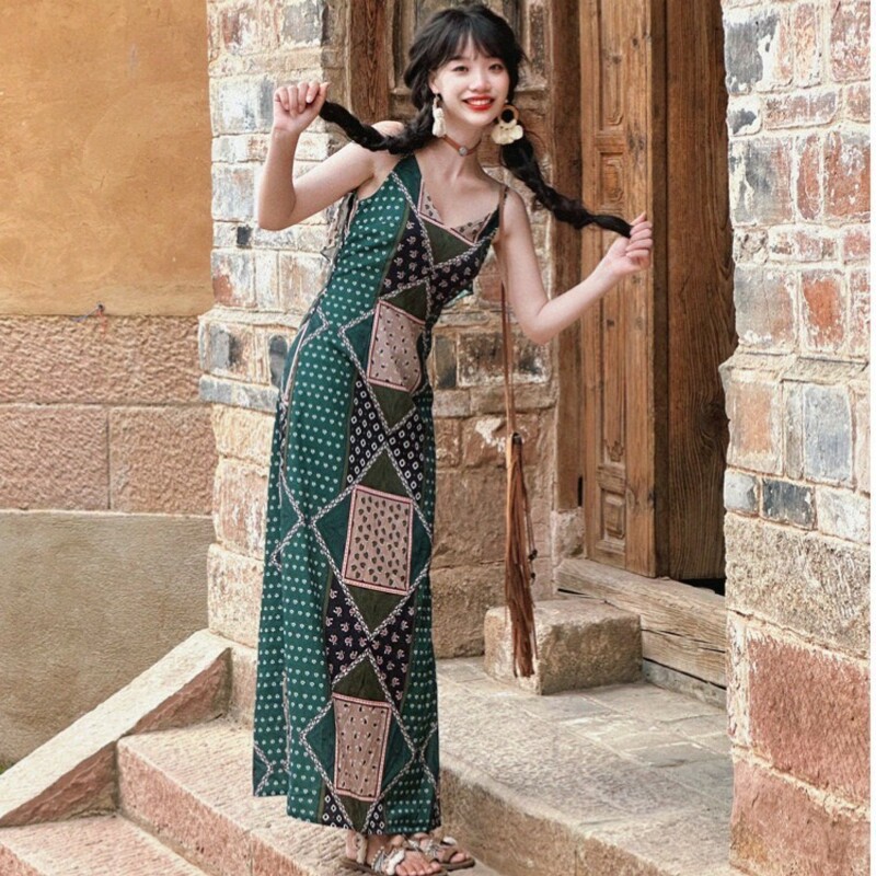 kudapy แม็กซี่เดรสยาวไปทะเล พิมพ์ลายเก๋ๆ ผ้ายืดใส่สบาย