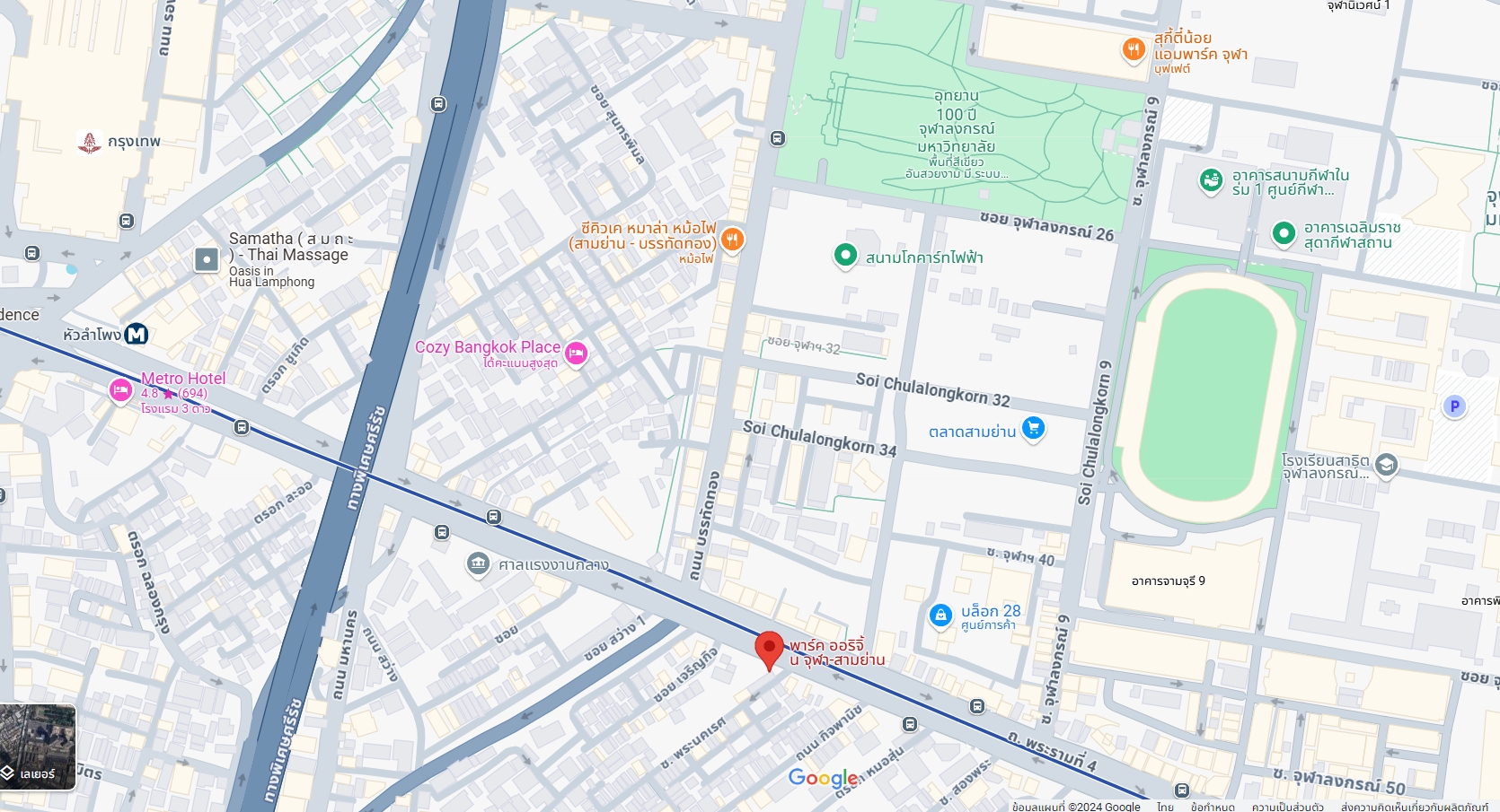 ปล่อยเช่าคอนโด Park Origin Chula-Samyan (พาร์ค ออริจิ้น จุฬา สามย่าน) - ใกล้ MRT หัวลำโพง จุฬา สามย่าน - Duplex 1ห้องนอน 1ห้องน้ำ 1ห้องนั่งเล่น - ขนาดห้อง 35 ตรม. ชั้น 26