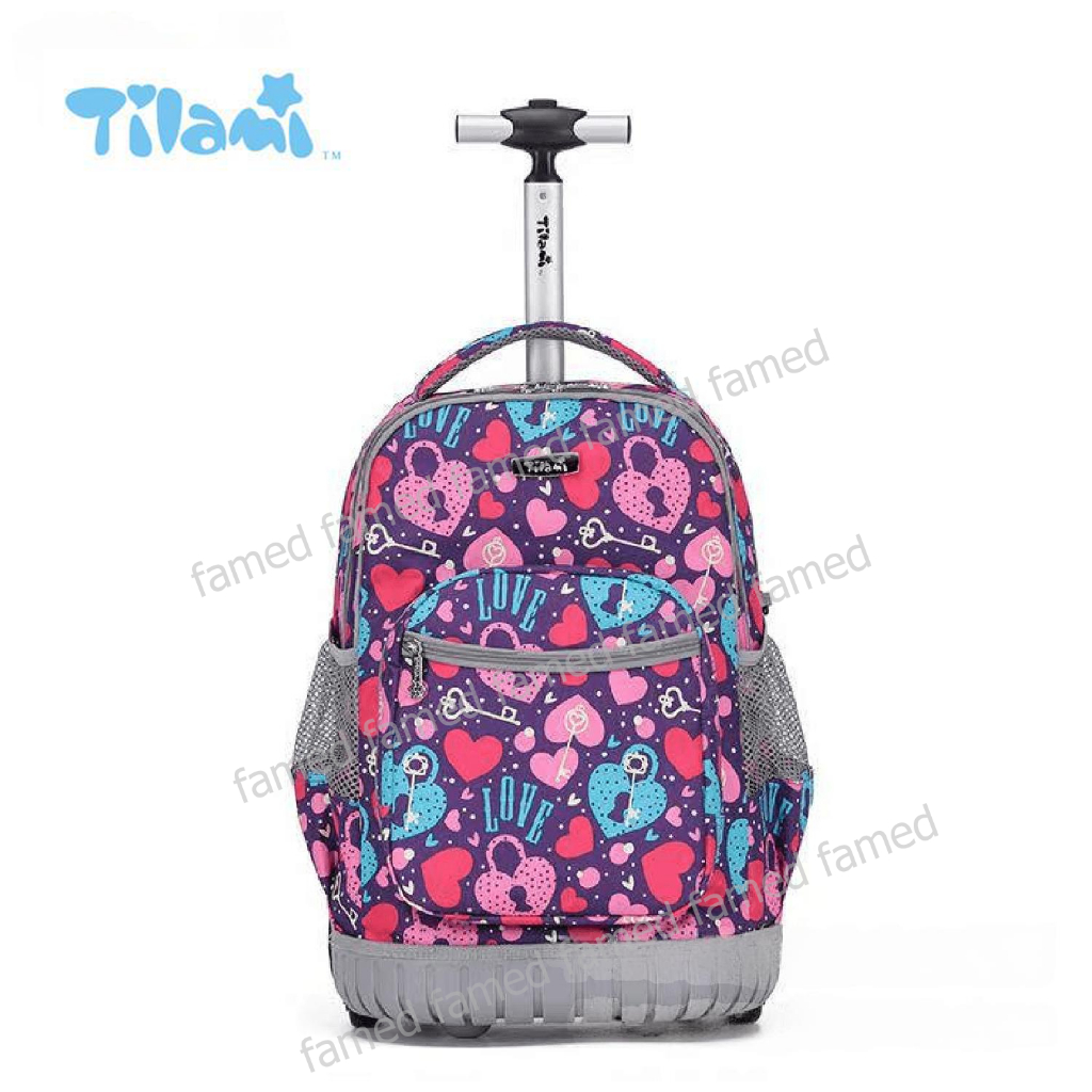 Tilami 18 นิ้ว กระเป๋าล้อลาก 3 ล้อ ขึ้นบันไดได้ สะพายได้ มีที่คลุมล้อ และแถมที่คลุมฝนทุกใบ