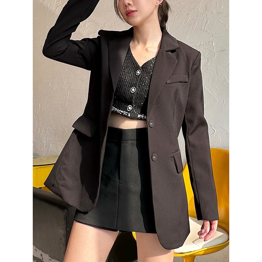 kudapy Blazerl สีดำ ผ้าสั่งทอพิเศษ เน้นความ เรียบง่าย คล่องตัว ผ้าใส่สบายมากกก กระเป๋าจริง ผ้าไม่ยับง่าย ระบายอากาสได้ดี มีซับในทั้งตัว