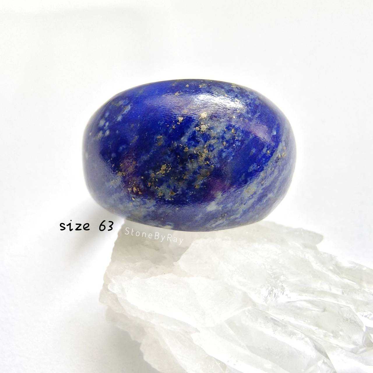 แหวนหินลาพิสลาซูลีเจียรแบบแหวนเกลี้ยงsize63 Lapis Lazuli