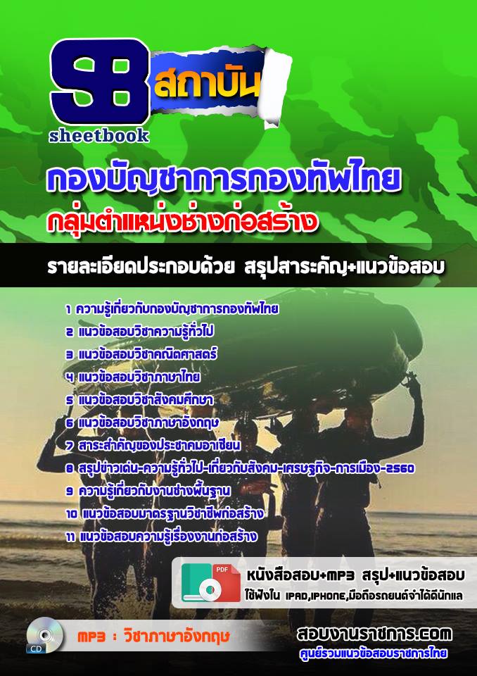 แนวข้อสอบกลุ่มงานช่างก่อสร้าง กองบัญชาการกองทัพไทย ใหม่ล่าสุด 2568 [พร้อมเฉลย]