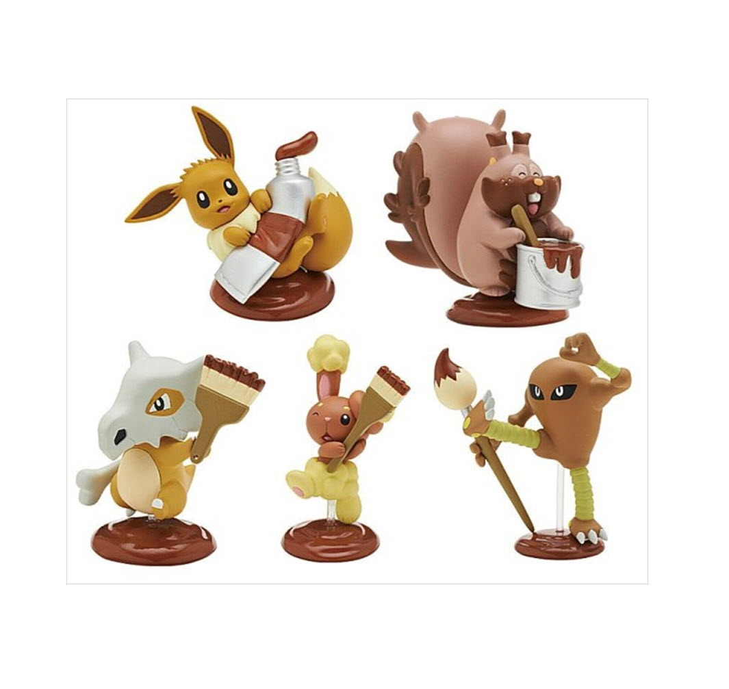 4580045305958 (set5) CAPCHARA Pokemon Palette Color Collection-Brown ได้ครบ 5แบบ