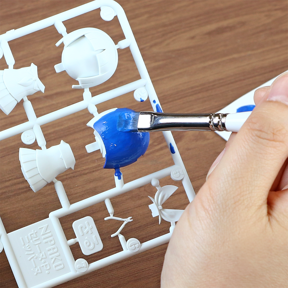 (GodHand) GH-EBRSUP-HML 87395 brushwork softest filbert L พู่กันด้ามขาว ปลายโค้งแบน ไซส์ L