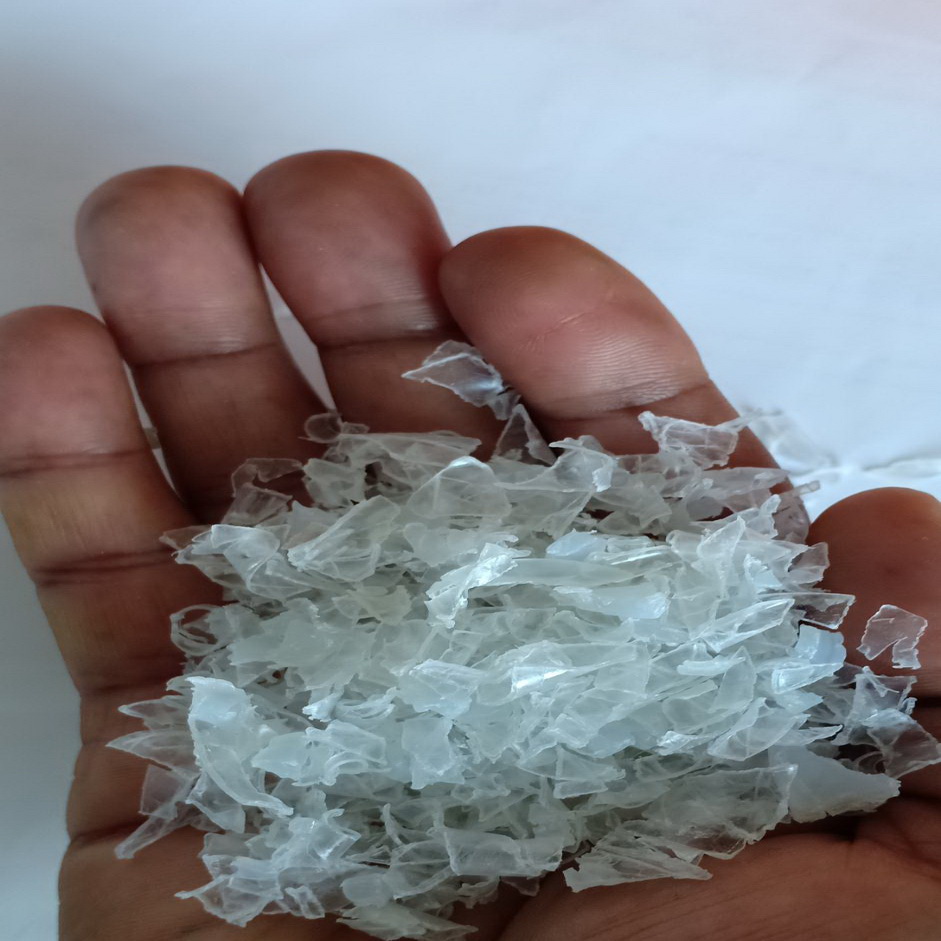 pet flakes transparent white
