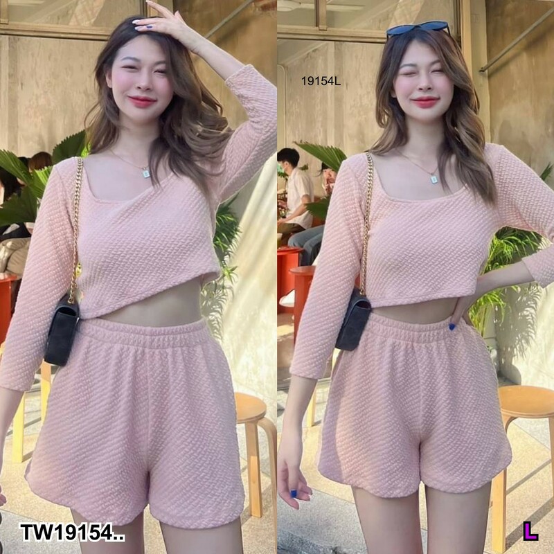 kudapy Set เที่ยวทะเล 2 ชิ้น cropแขน 3ส่วน +กางเกง Best sellers ผ้านุ่มนิ่ม ใส่สบายมว้ากก