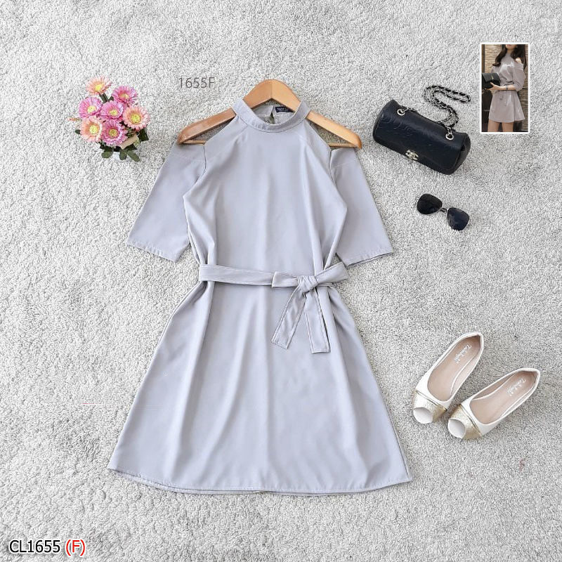 kudapy เดรสสั้นสีเทา ชมพู กรม แดง ใส่เที่ยว ใส่ชิล ใส่ทำงาน ได้หลายโอกาส งานผ้าซาร่าเนื้อดีสีพื้นมีเสน่ห์