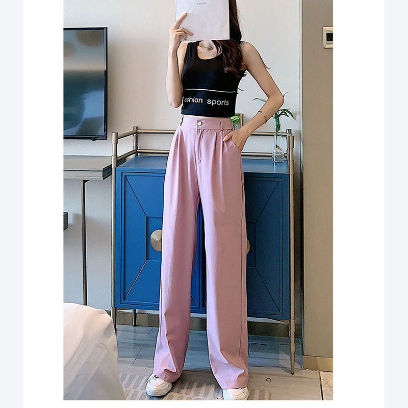 kudapy กางเกงแฟชั่นขายาว เอวยางยืดด้านหลัง แต่งกระดุมหน้าและมีซิปรูด กระเป๋าสองข้างล้วงได้