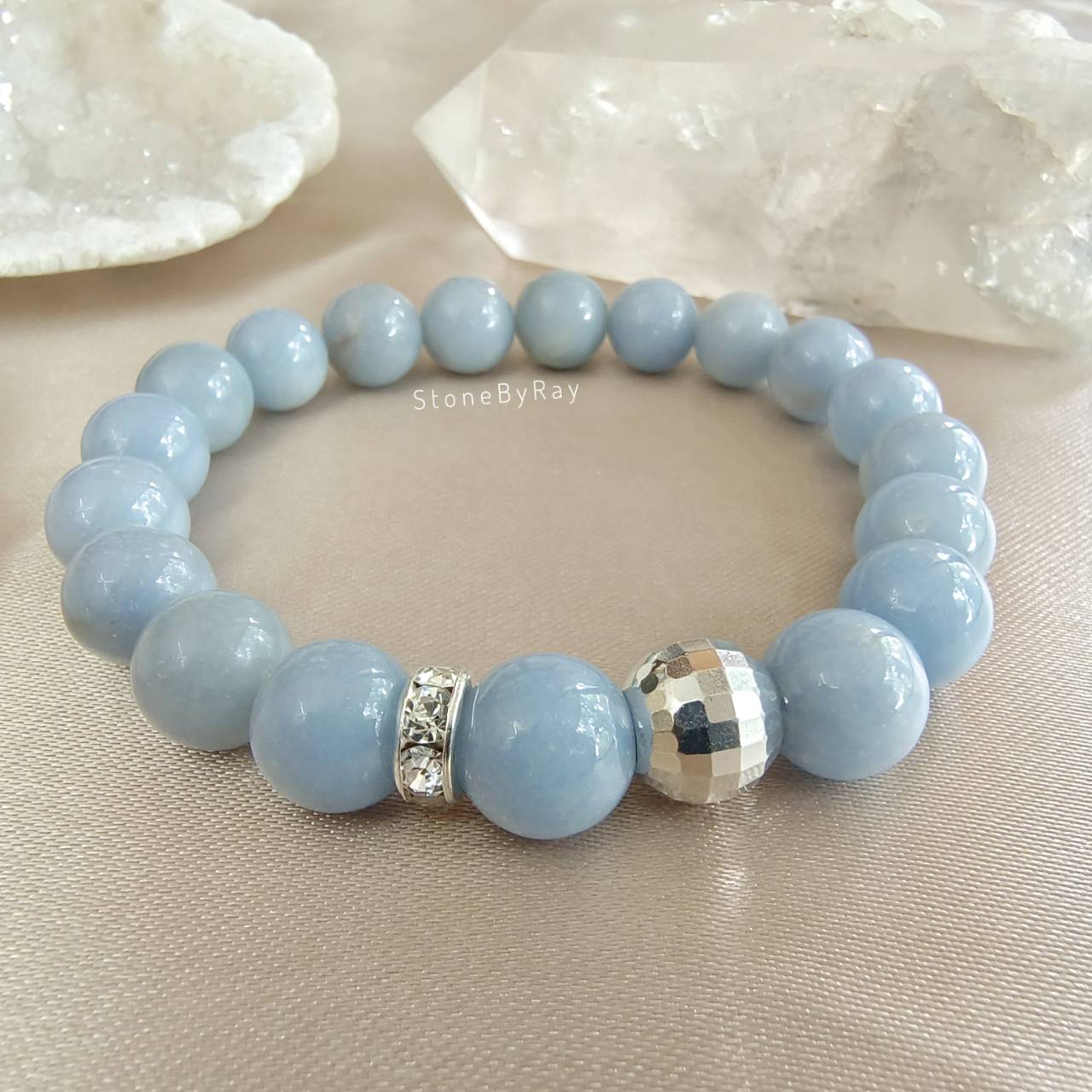 สร้อยข้อมือหินแองเจิลไลท์ Angelite