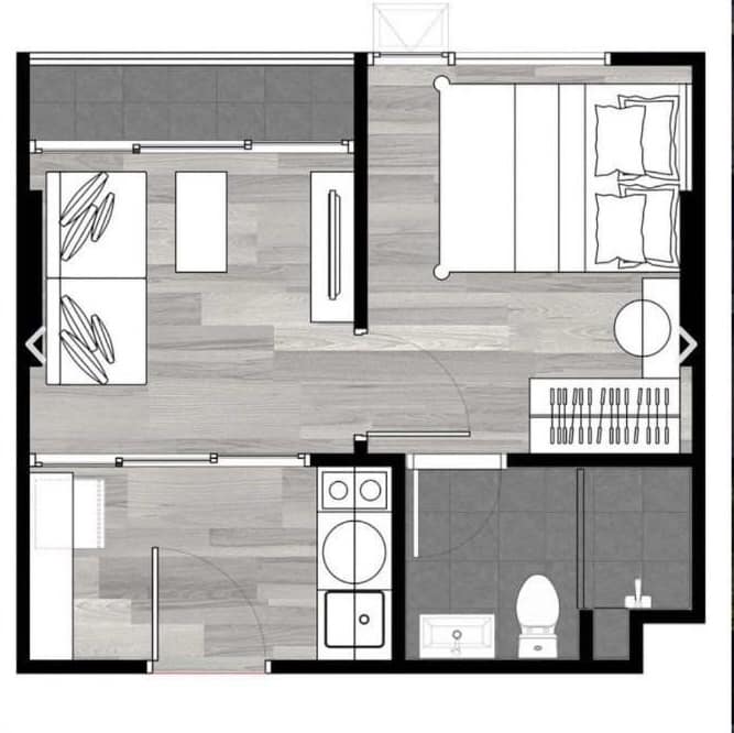ปล่อยเช่าคอนโด The Origin Onnut (ดิ ออริจิ้น อ่อนนุช) - 1ห้องนอน 1ห้องน้ำ 1ห้องนั่งเล่น - ใกล้ BTS อ่อนนุช (มีรถ shuttle bus รับส่ง) - ขนาดห้อง 27 ตรม. ชั้น 3 ตึก A วิวสระว่ายน้ำ