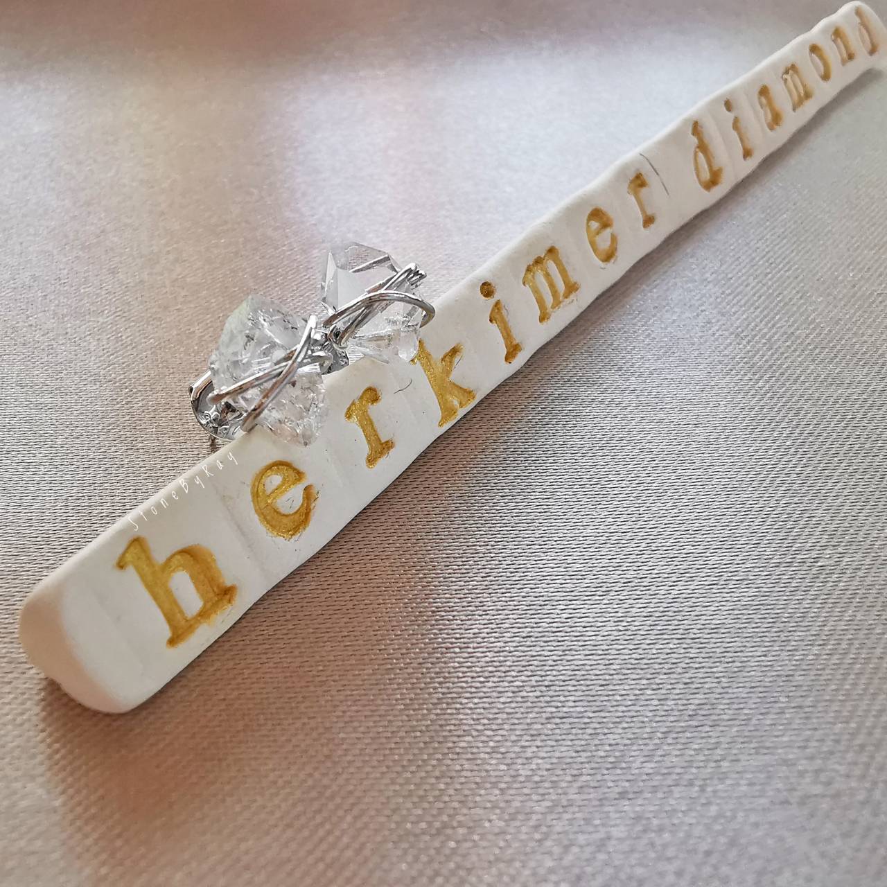 ต่างหูเงินหินเฮอร์คิเมอร์ไดม่อน Herkimer Diamond