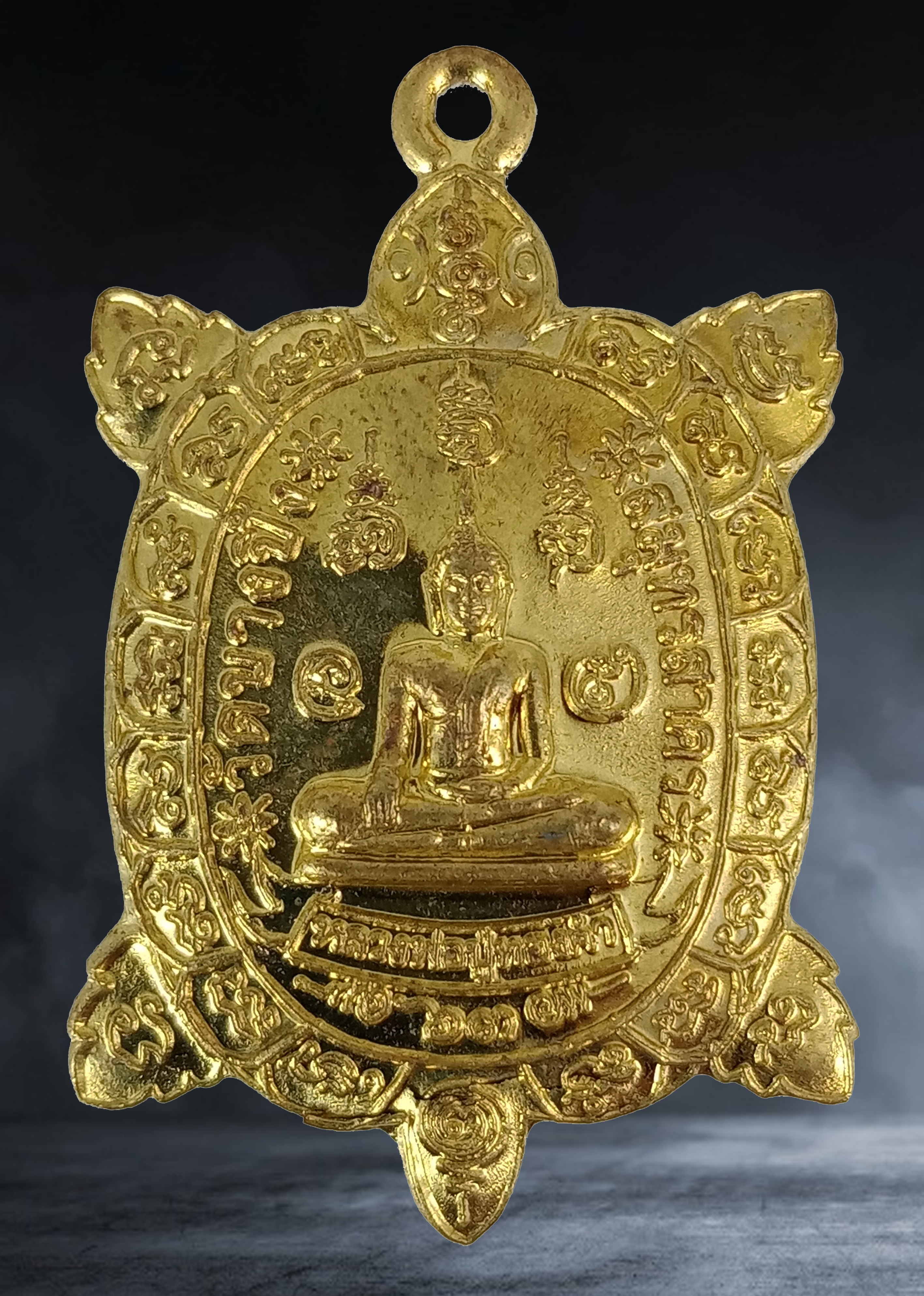 เหรียญ พญาเต่าเรือน หลวงพ่อปู่ทองคำ วัดบางปิ้ง จ.สมุทรสาคร รุ่นโชคดีมีลาภ เนื้อทองเหลือง พิมพ์ใหญ่ ปี ๒๕๖๓