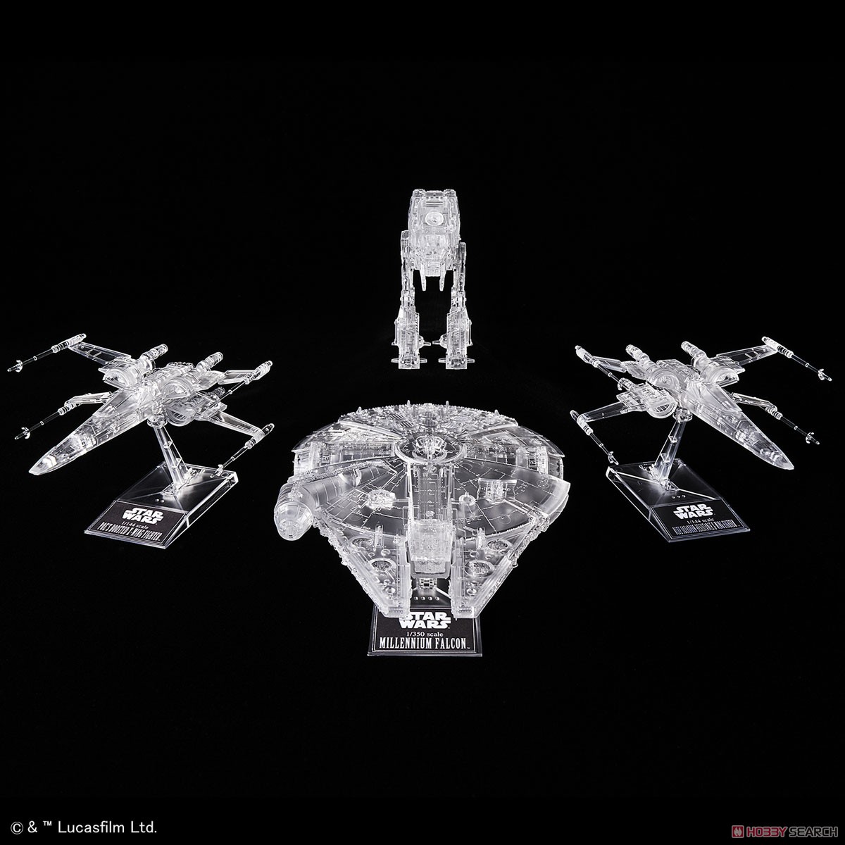 4573102589194 1/144 & 1/350 & 1/540 STAR WARS: THE LAST JEDI CLEAR VEHICLE SET