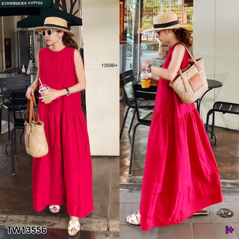 kudapy เดรสยาวสีำ/สีเหลือง/สีแดง แขนกุด สไตล์โคเรียเรียบหรูมากรุ่นนี้ ดีเทลรูดน้อยๆช่วงต่ำกว่าเอวทรงปล่อยๆ