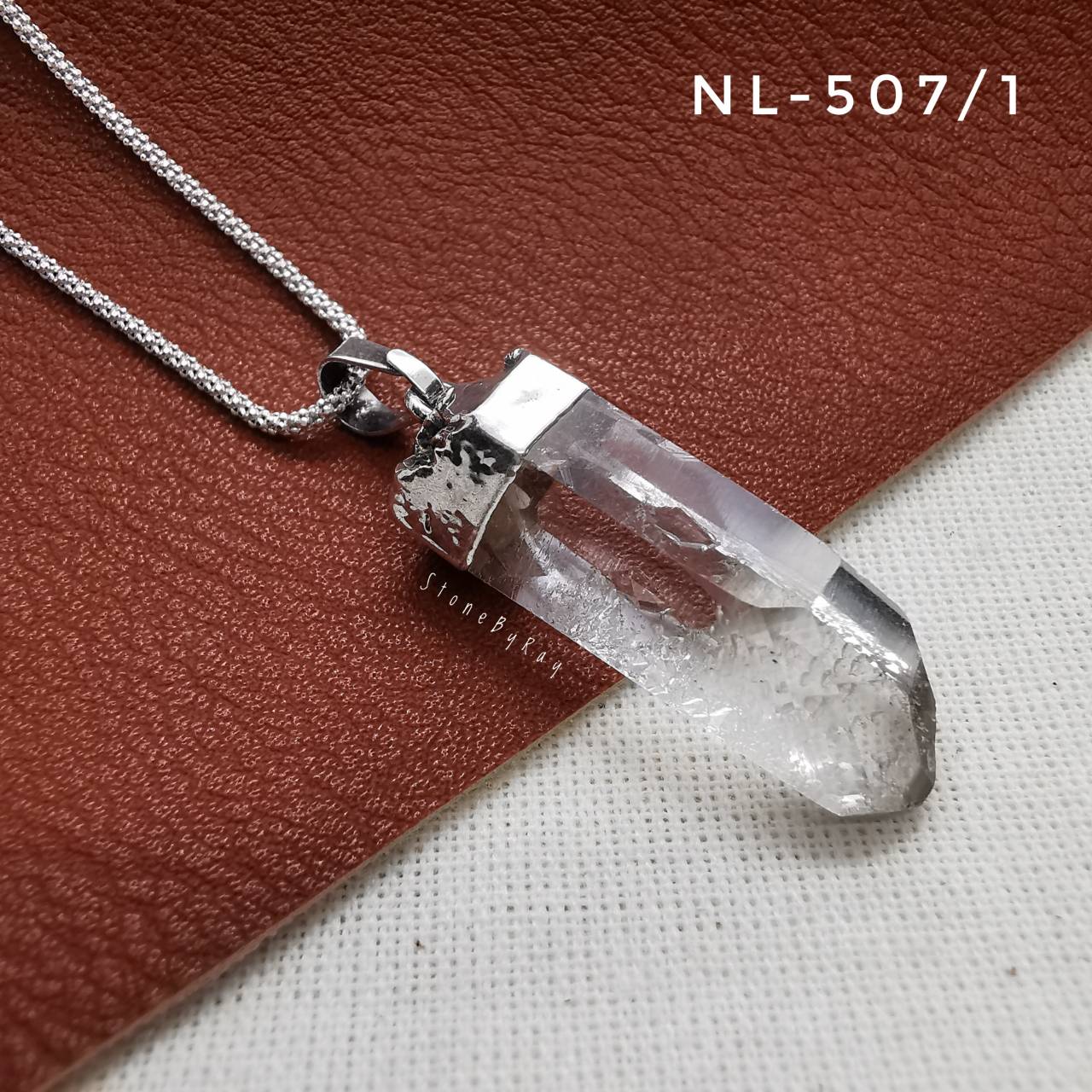 สร้อยคอเงินจี้หินคริสตัลควอตซ์ผลึกธรรมชาติ Crystal Quartz