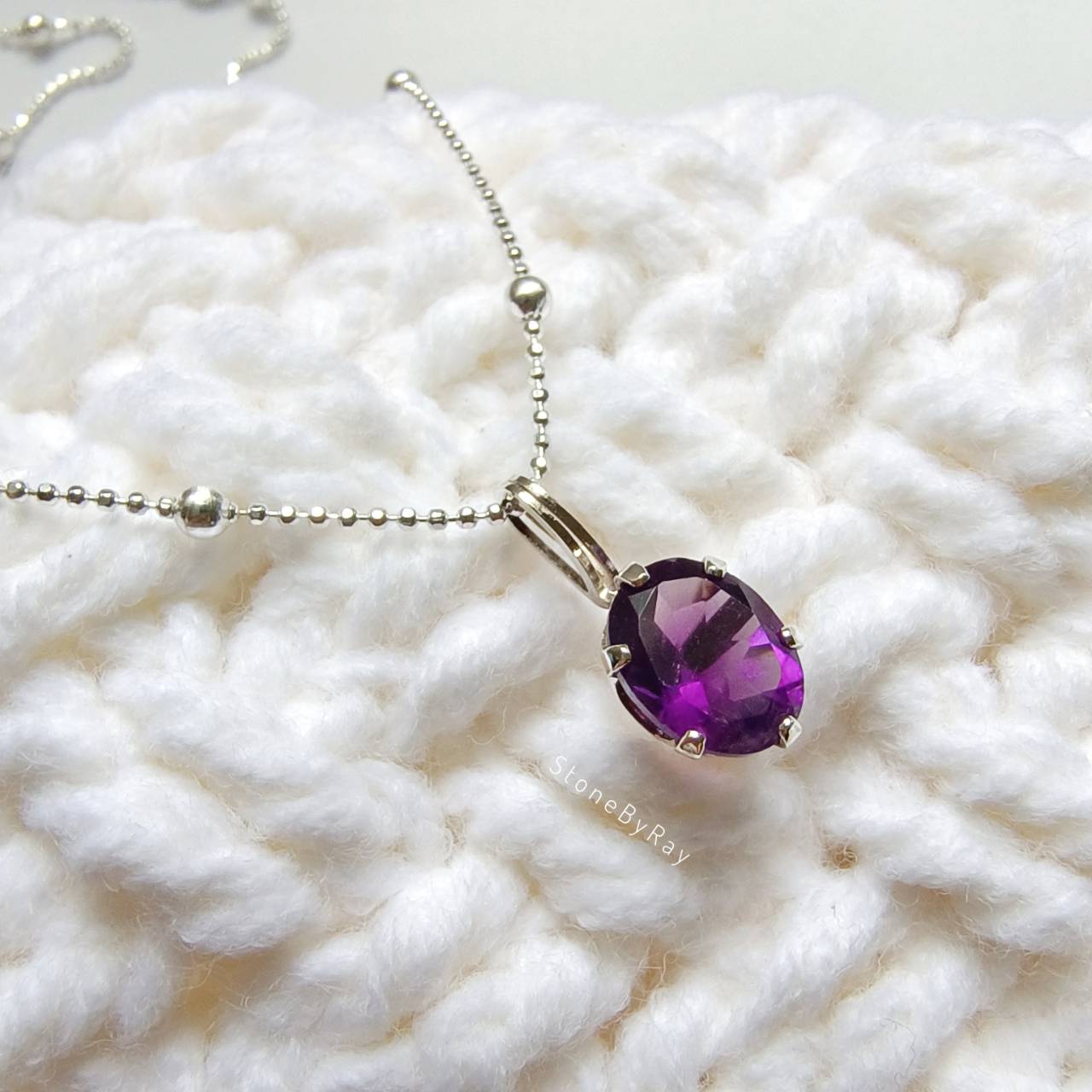 สร้อยคอเงินจี้หินอเมทิสต์ Amethyst
